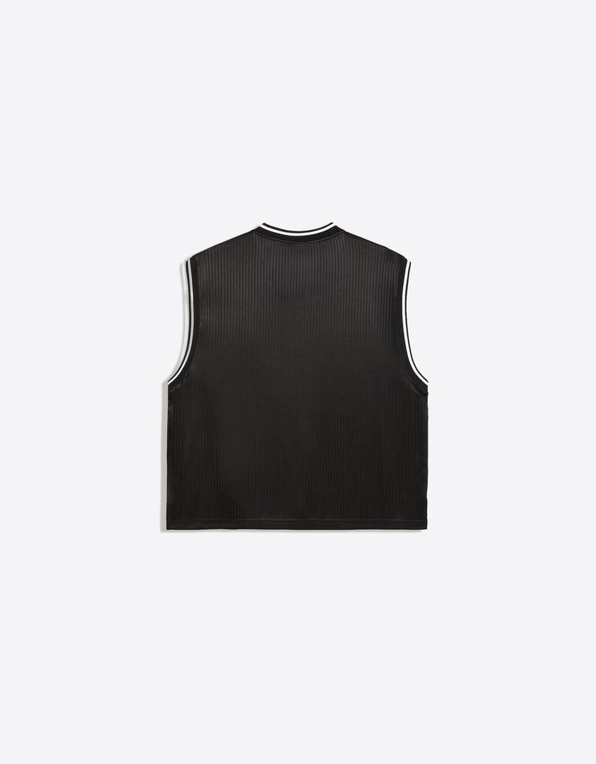 Technical worker T-shirt with print-Black