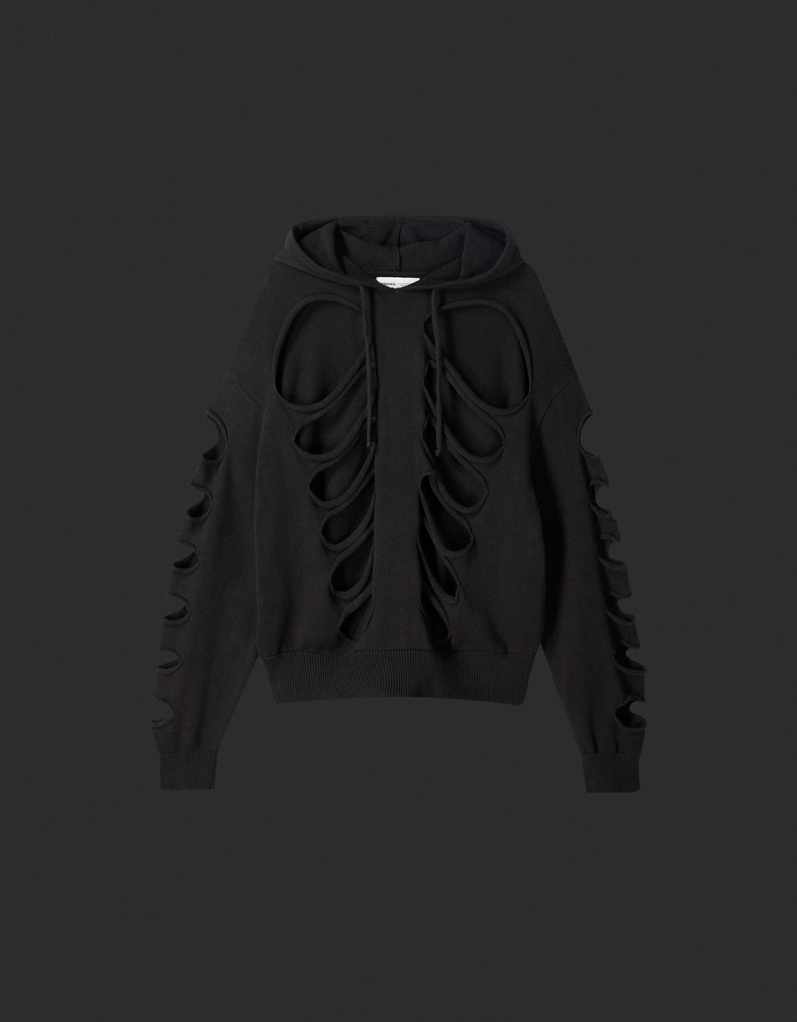 CA7RIEL & Paco Amoroso ripped hoodie