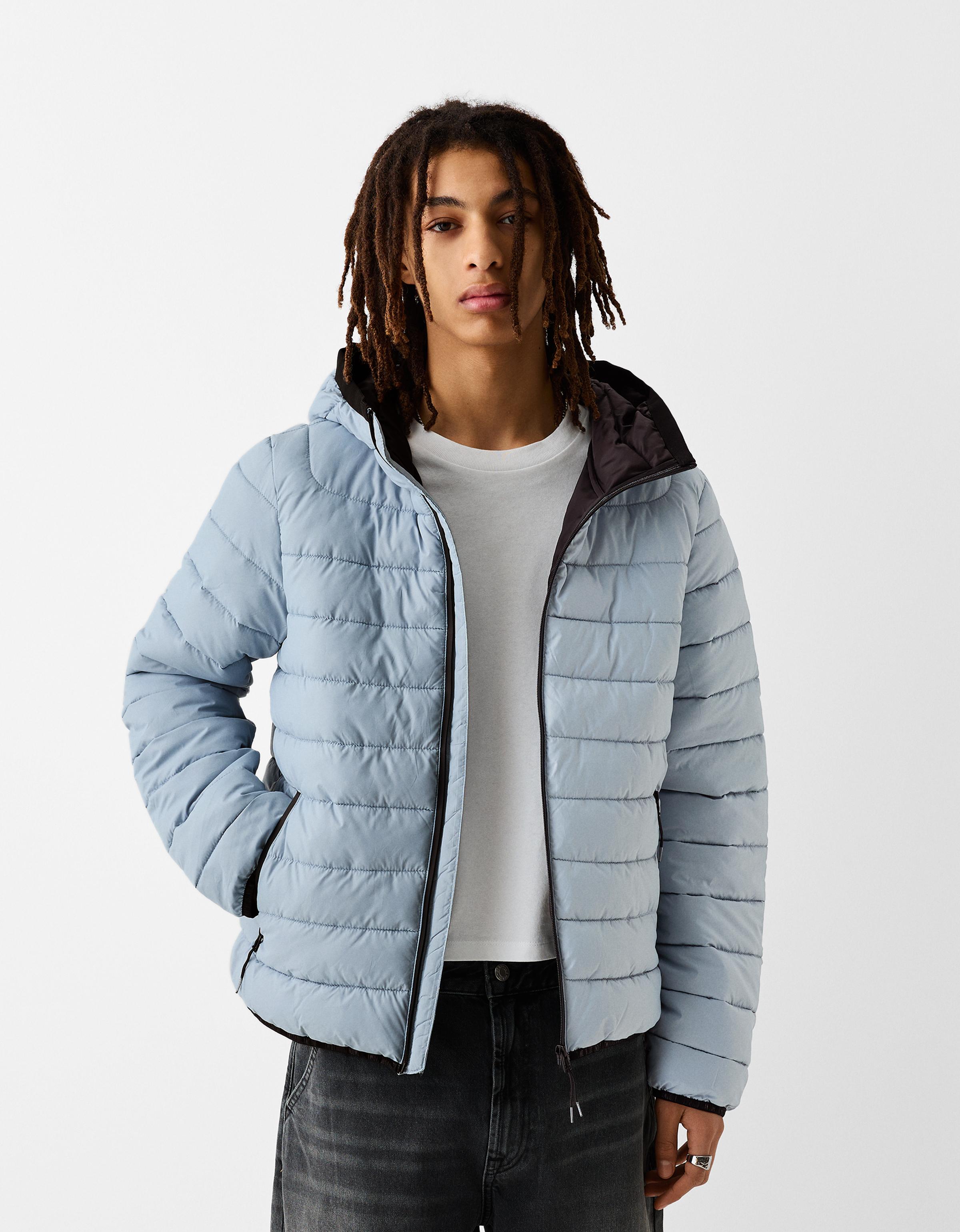 Bershka puffer coat with belt online