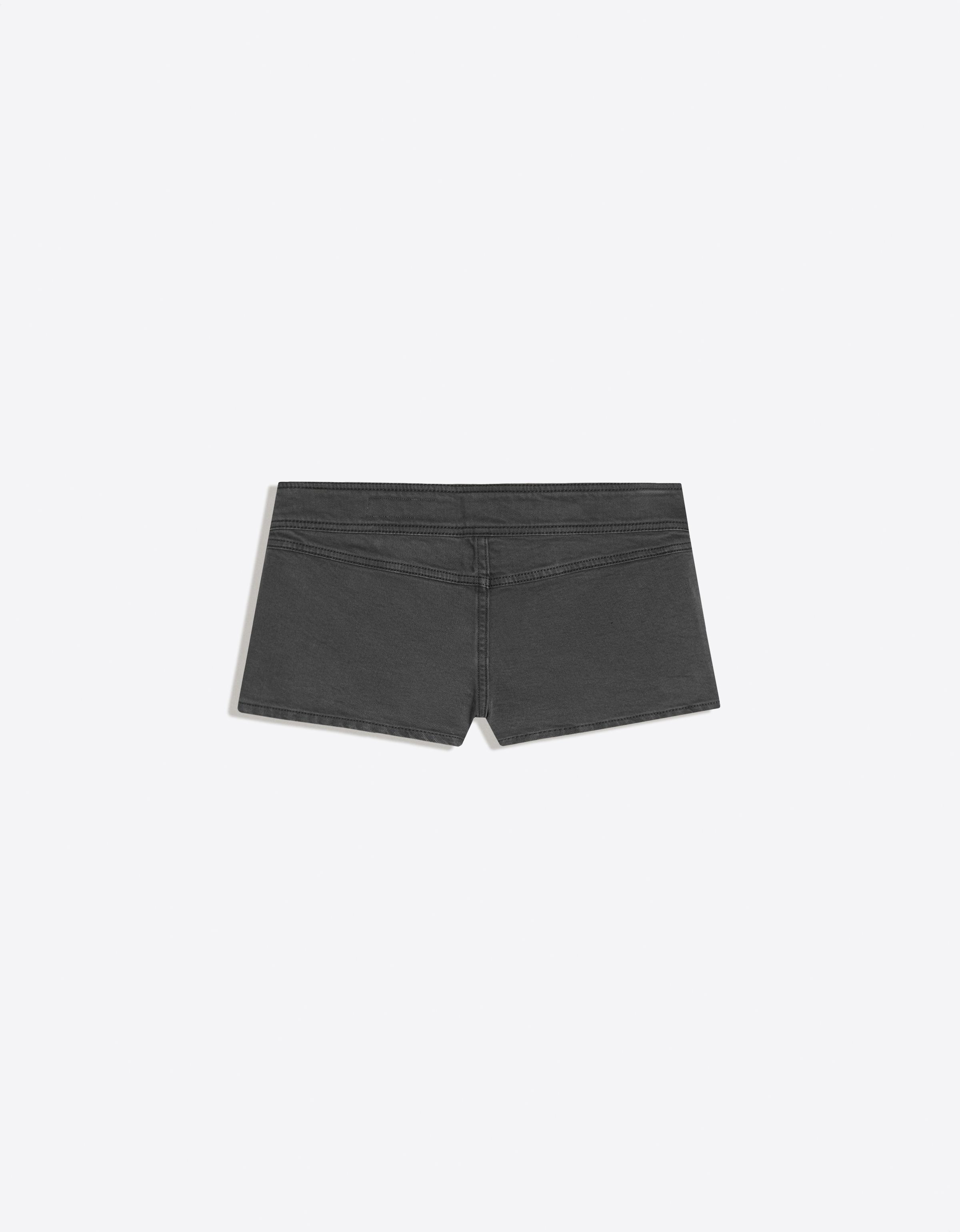 Mini button shorts — Grey