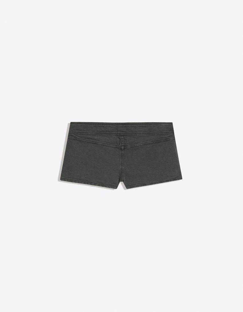 Short mini boutonné-Gris