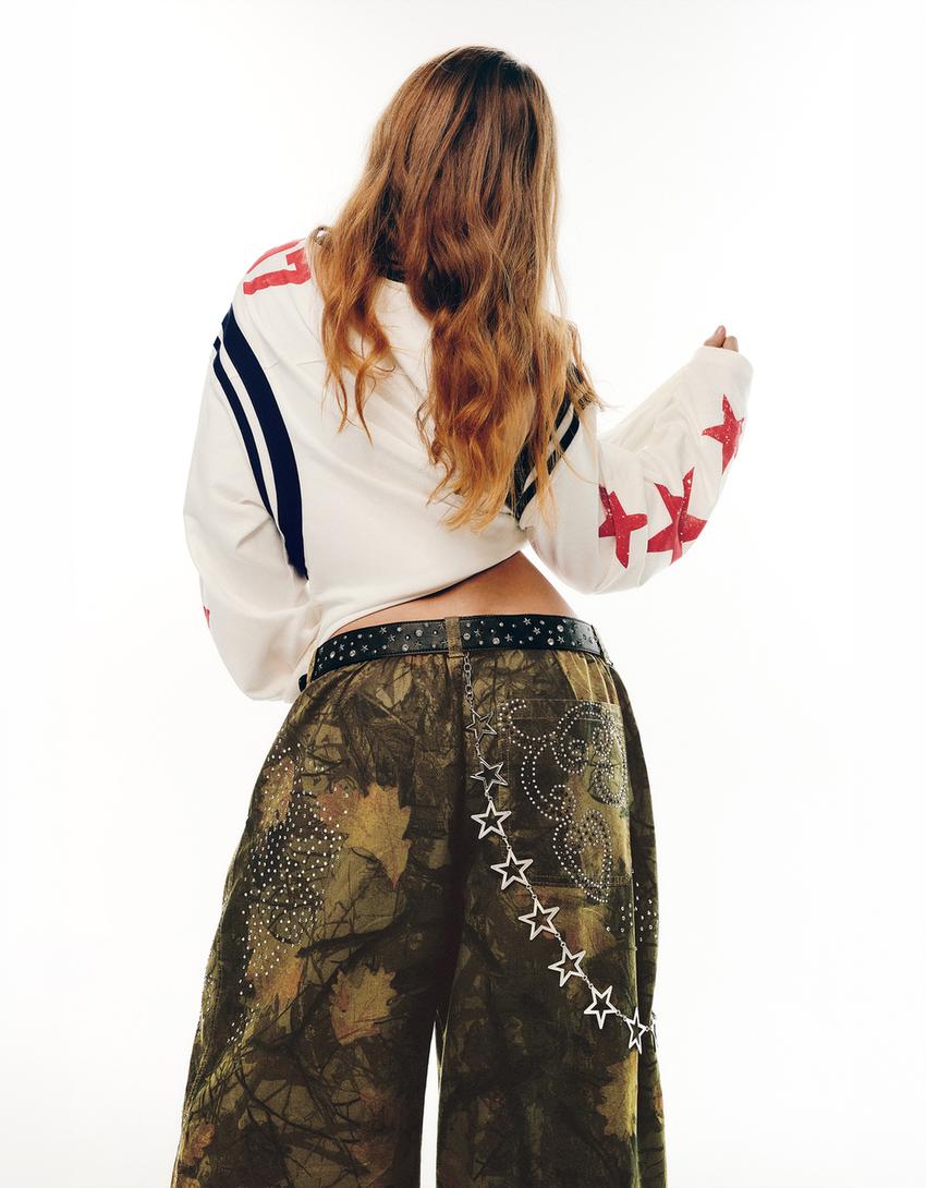 Cargo-Hose mit strass von Carol Biazin Collection-Grün