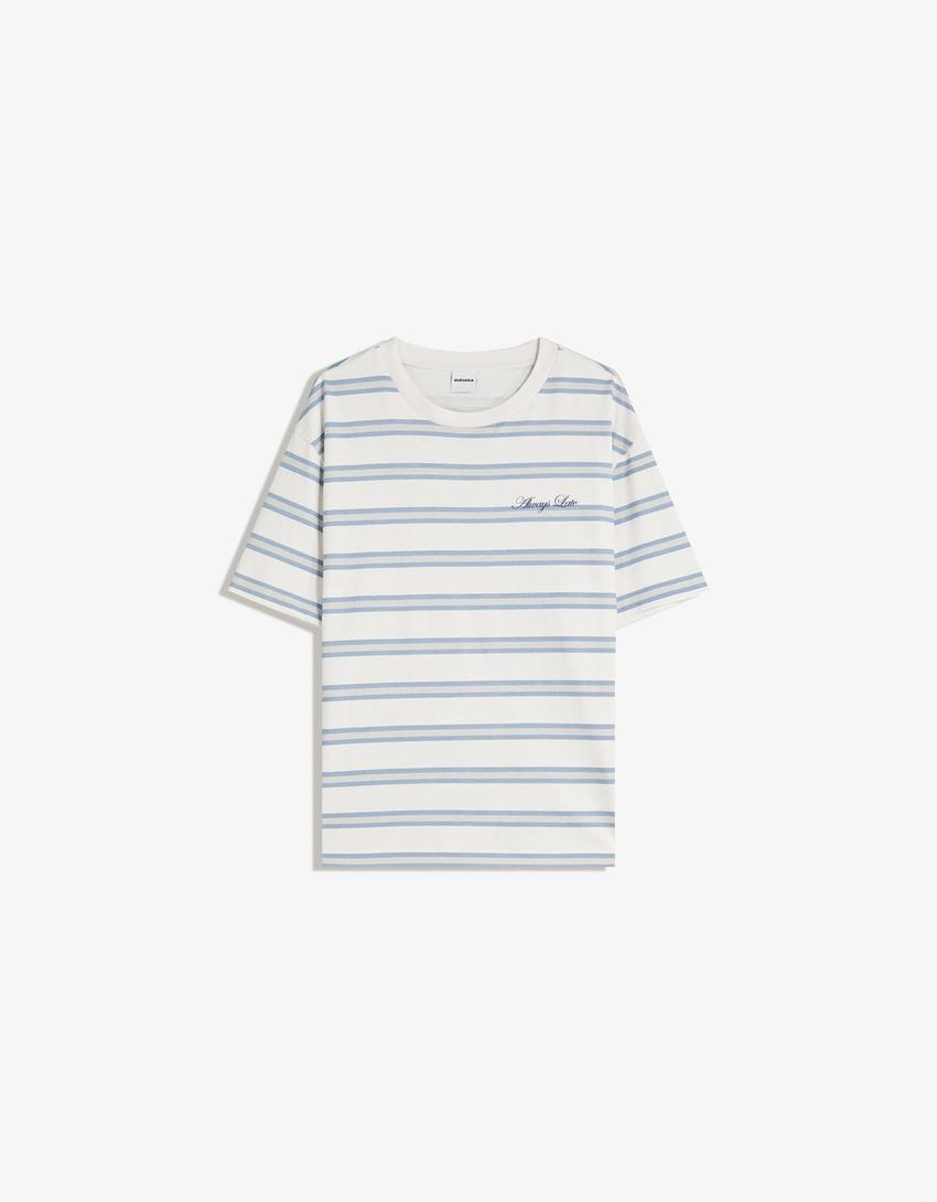 Short sleeve T-shirt with print-Blue