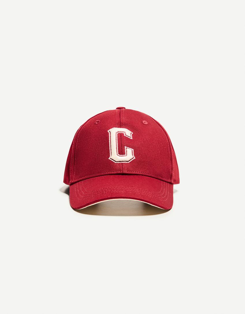Embroidered cap-Burgundy