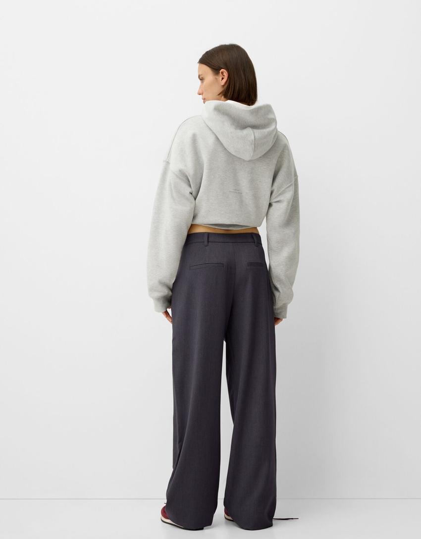 Low waist baggy pantolon-Koyu gri-2
