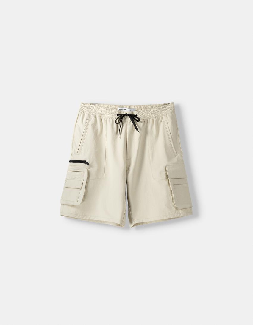 Calções bermuda multicargo técnicos-Areia-4