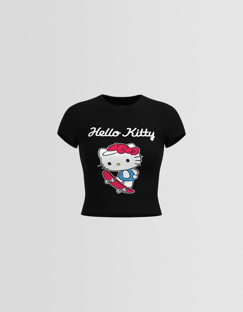 Koszulka Hello Kitty z krótkim rękawem-Czarny-3