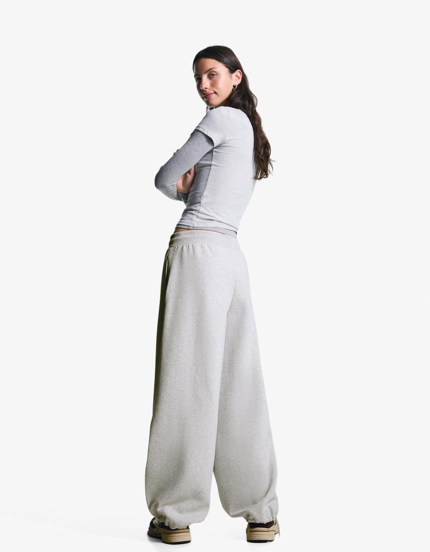 Barrel Jogginghose mit Stoppern-Grau