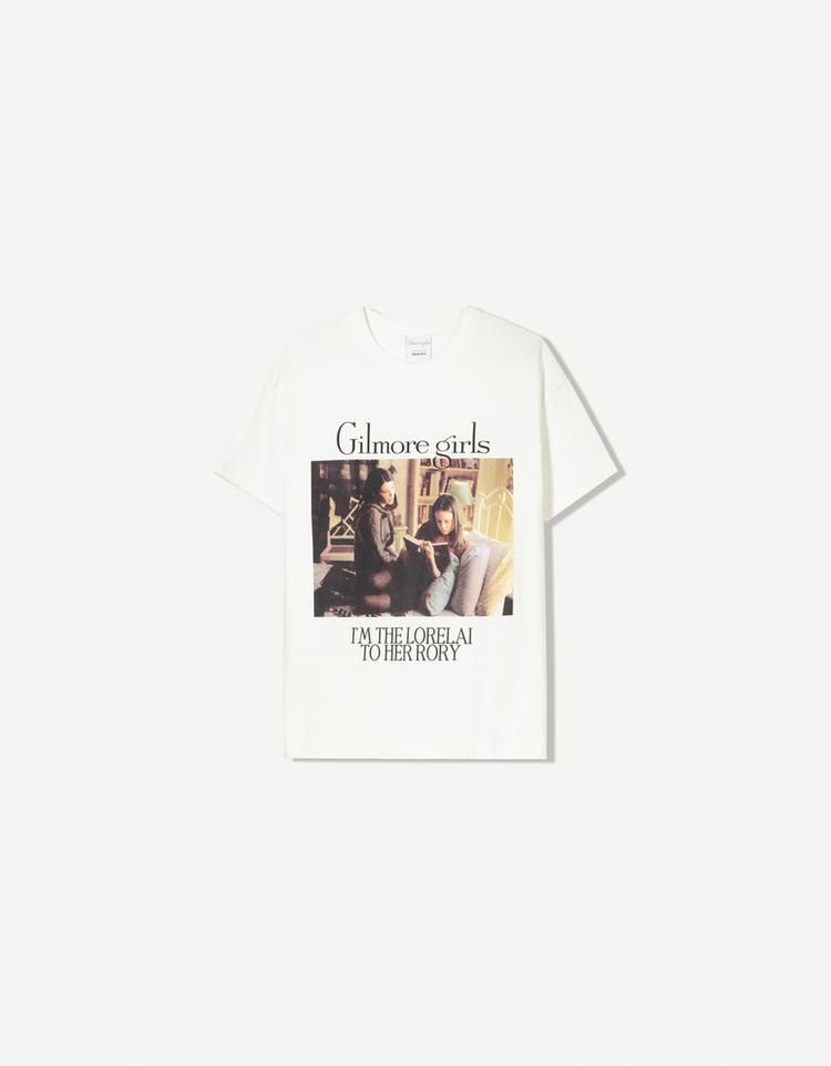 Gilmore Girls baskılı ve kısa kollu t-shirt
