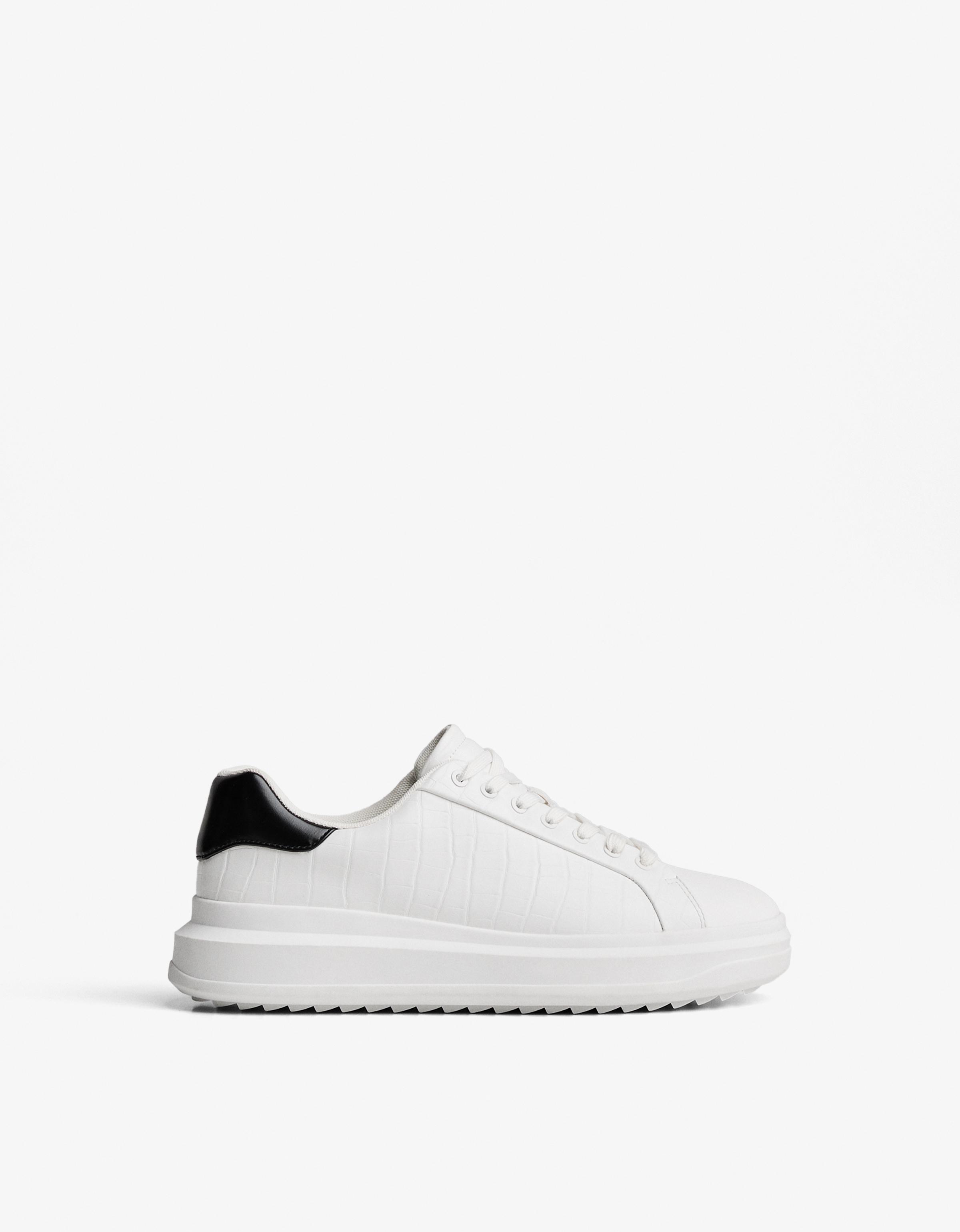 Bershka Sneaker Mit Dicker Sohle Herren 46 Weiss