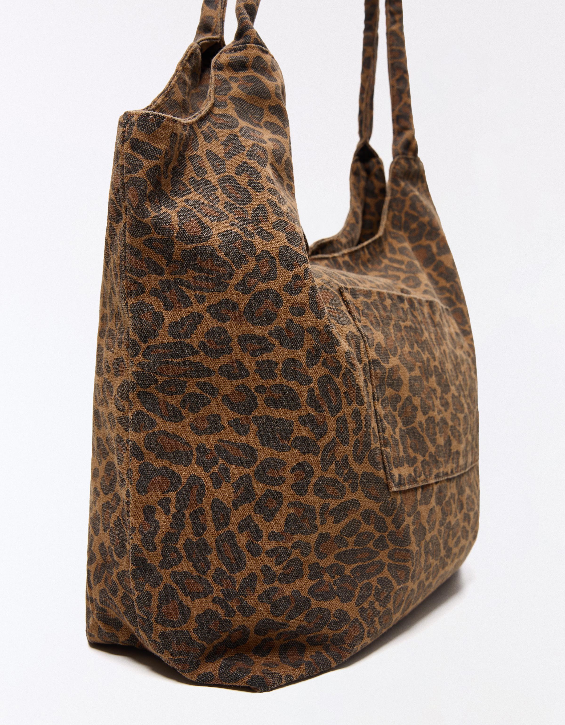 Printed twill bag — Brown