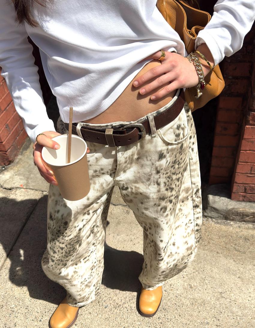 Pantalon barrel imprimé-Multicouleur