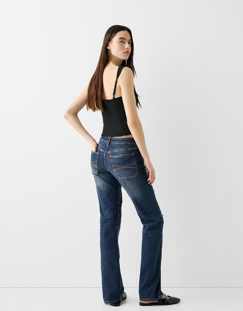 Jeans straight low waist-Azul-2