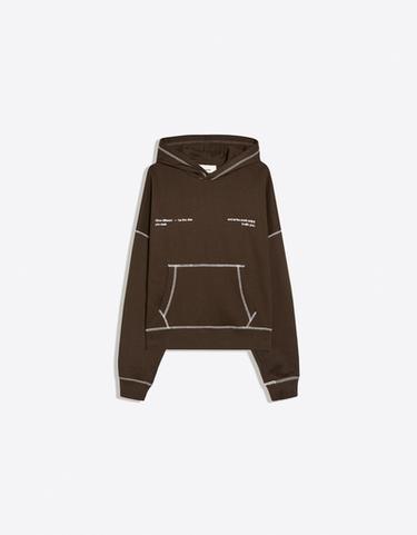Hooded print sweatshirt — Brown 5