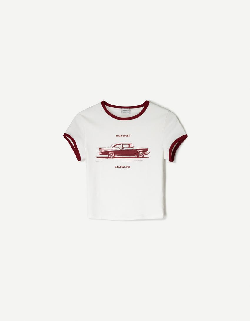 Short sleeve T-shirt with print-Off white-1