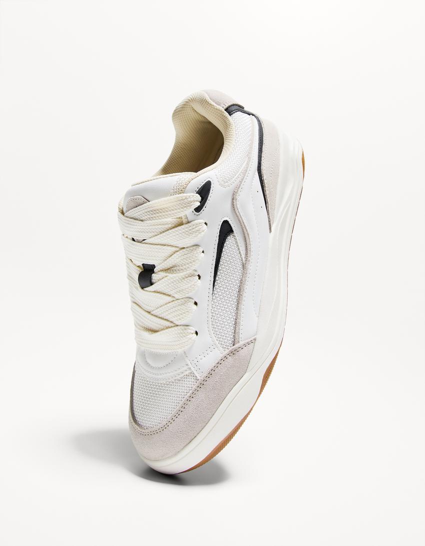 Multi-layered trainers-WHITE