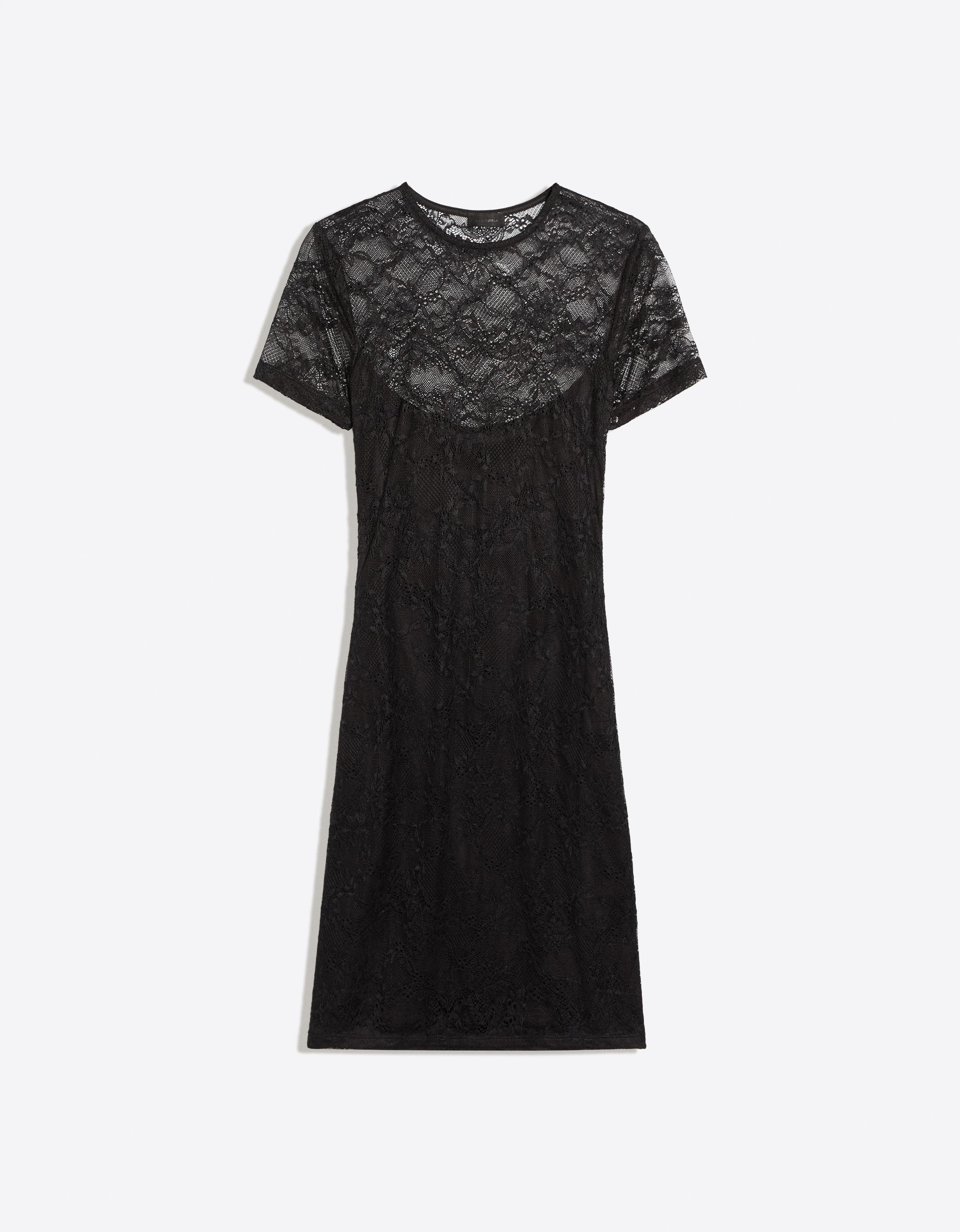 Lace mini dress — Black