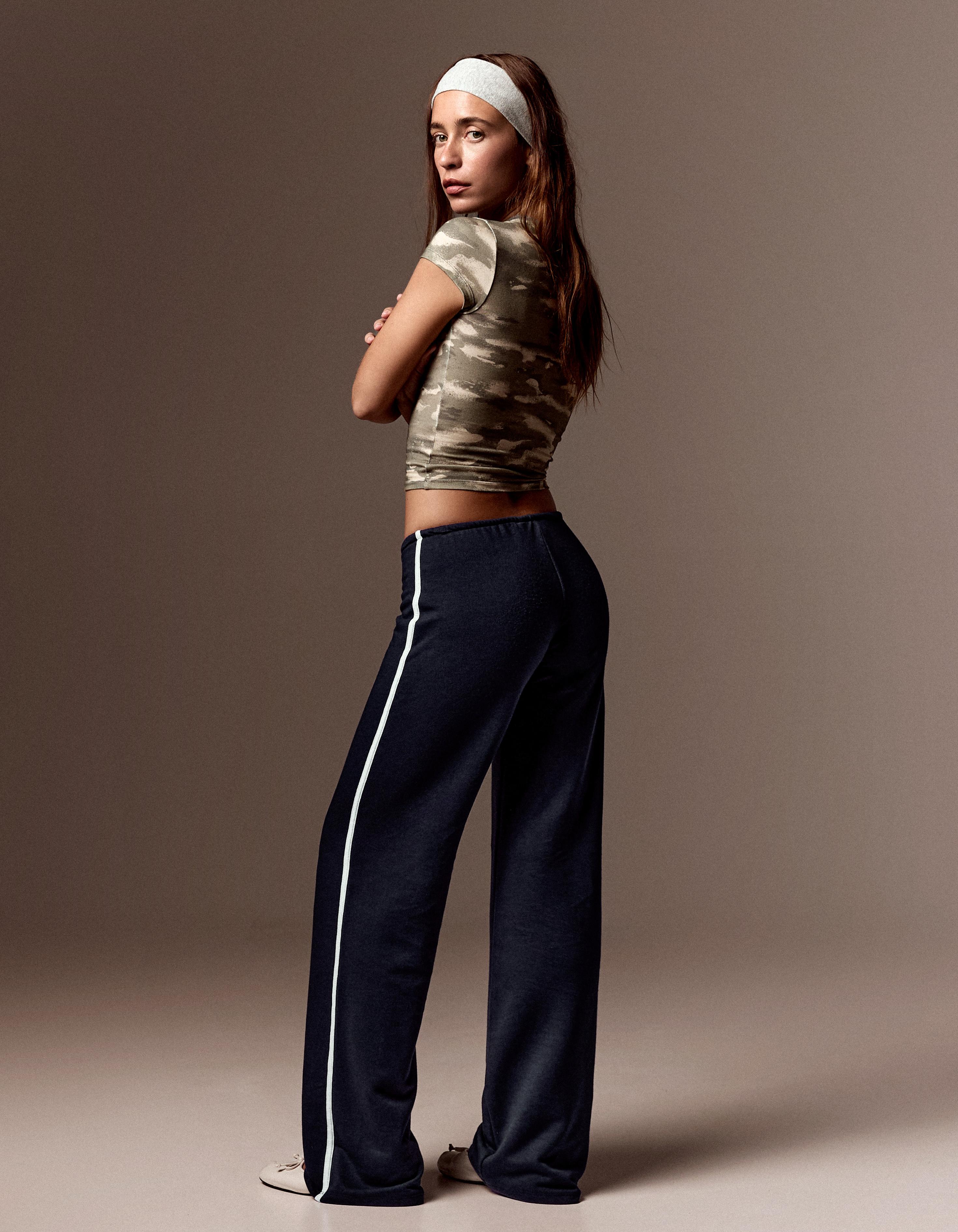 Side-stripe joggers — Navy