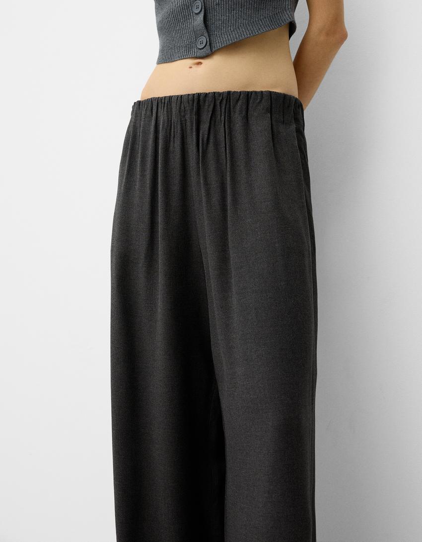 Pantalon large-Gris foncé-3