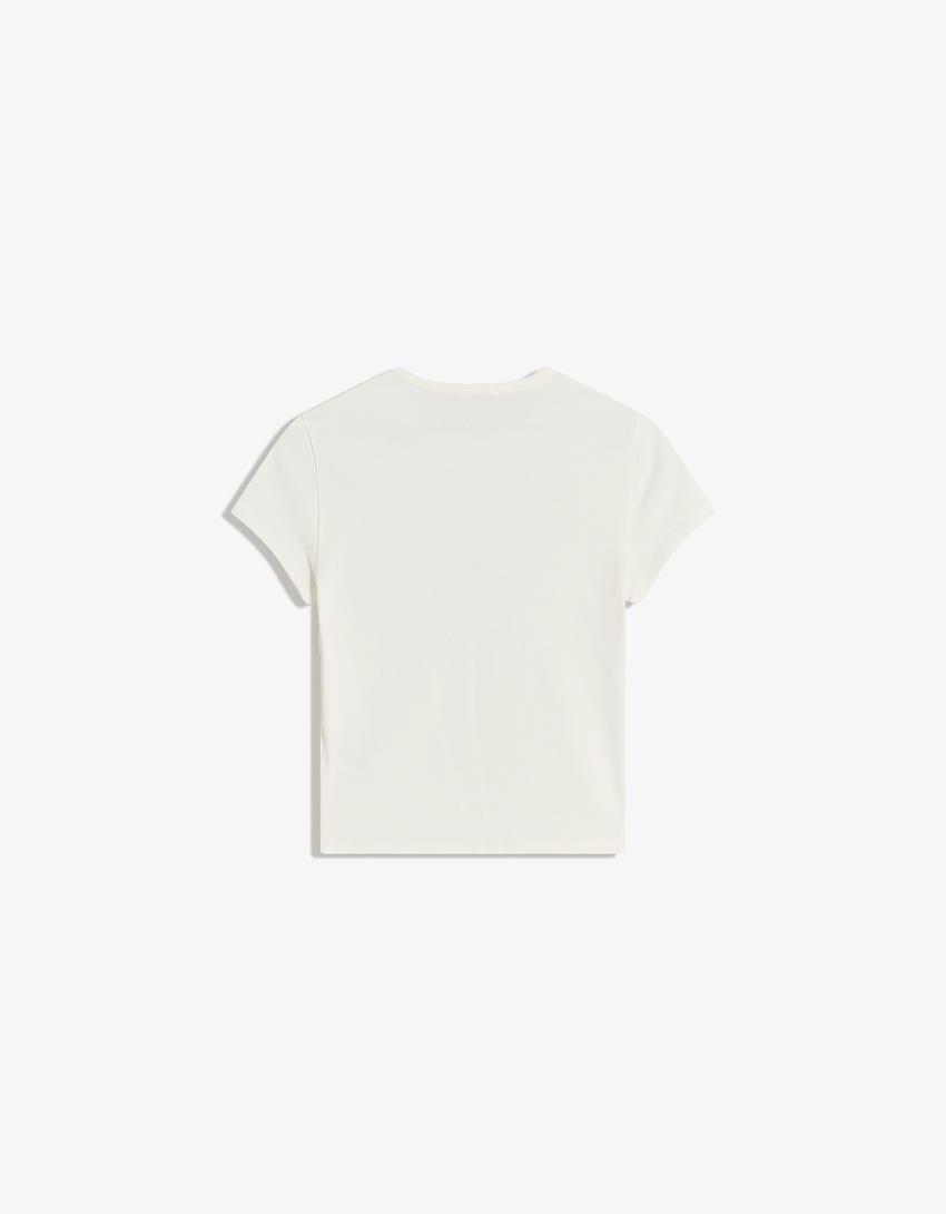 Camiseta manga corta print-Blanco roto-1