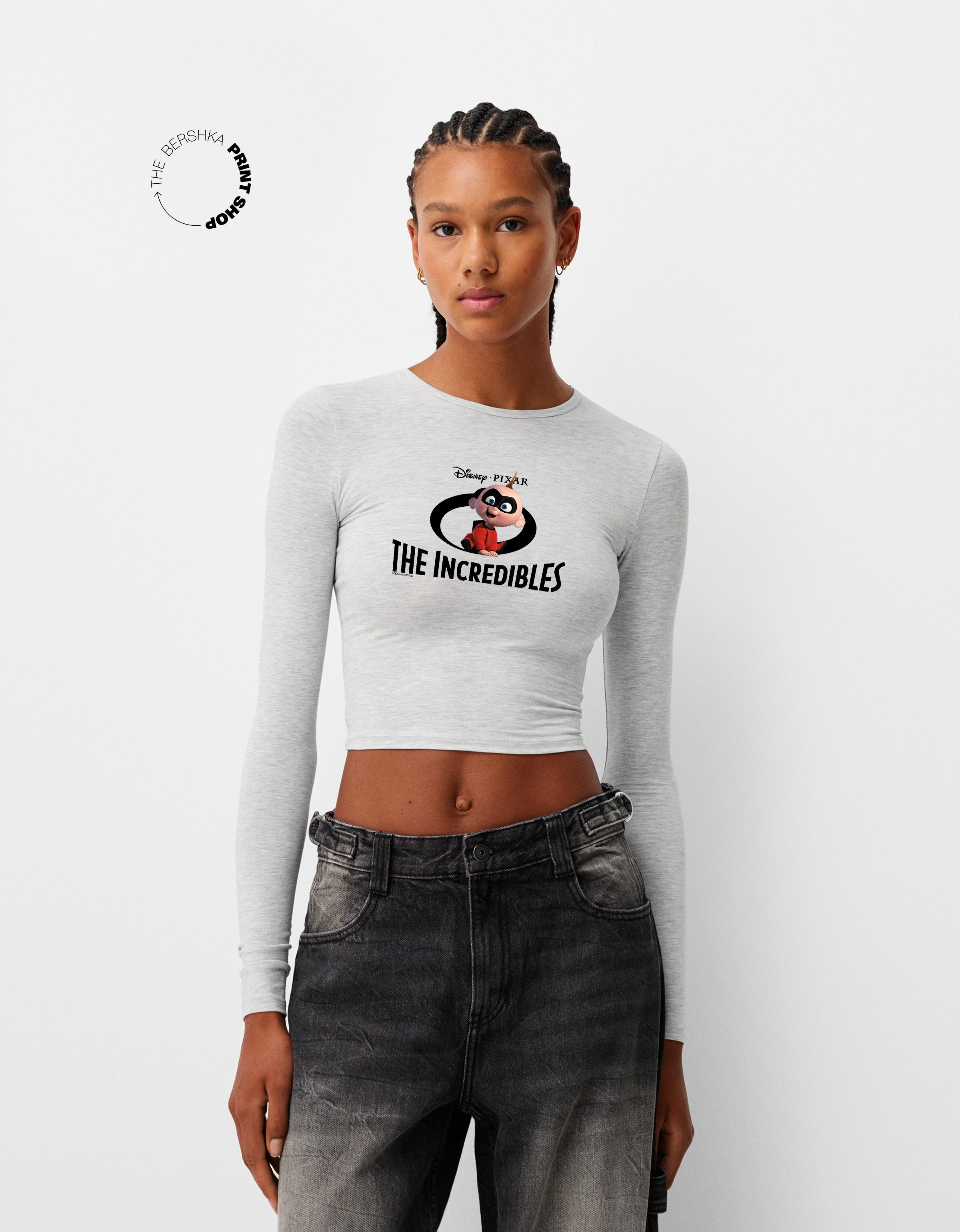 Bershka Langarmshirt The Incredibles Damen 10-12 Grau