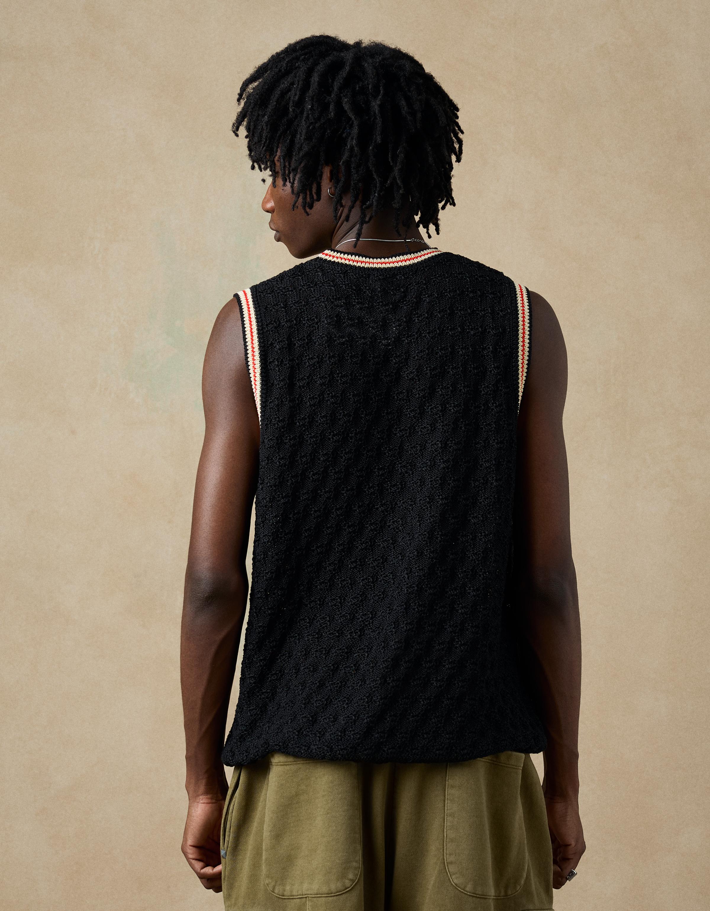 Retro strappy vest top — Black