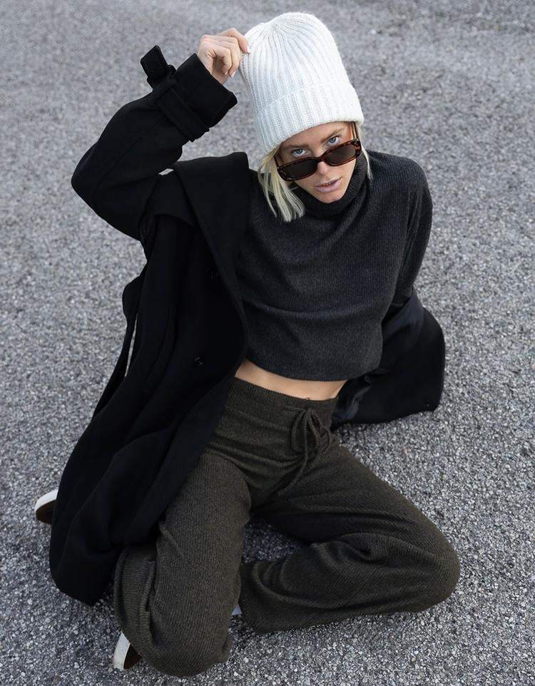 Jersey cuello alto rib