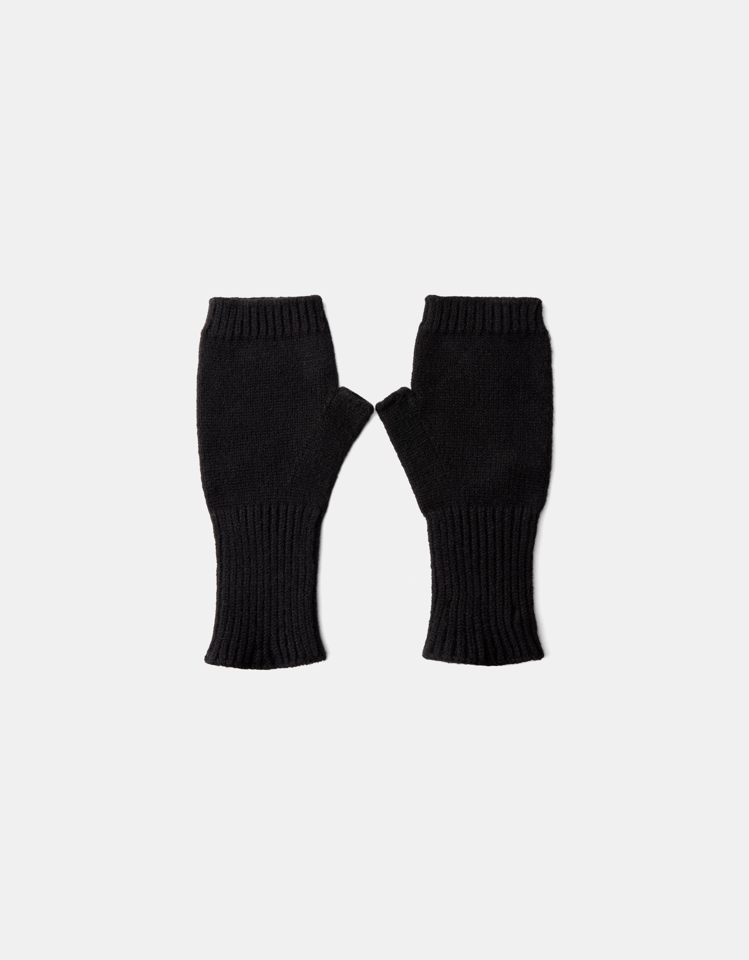 Bershka Kurze Fingerlose Handschuhe Mit Rippenmuster Damen Schwarz