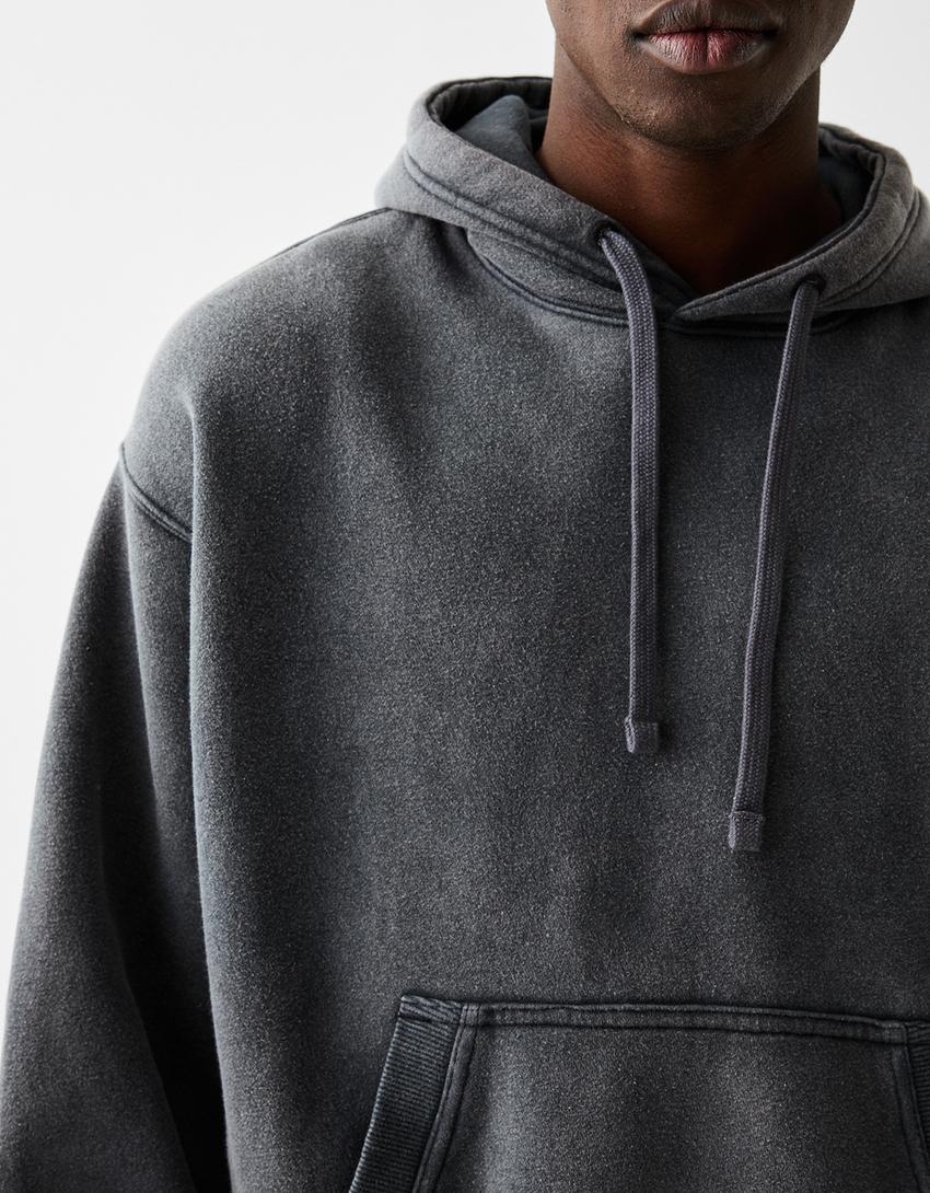 هودي بقصّة مربعة وتأثير باهت-أسود-6