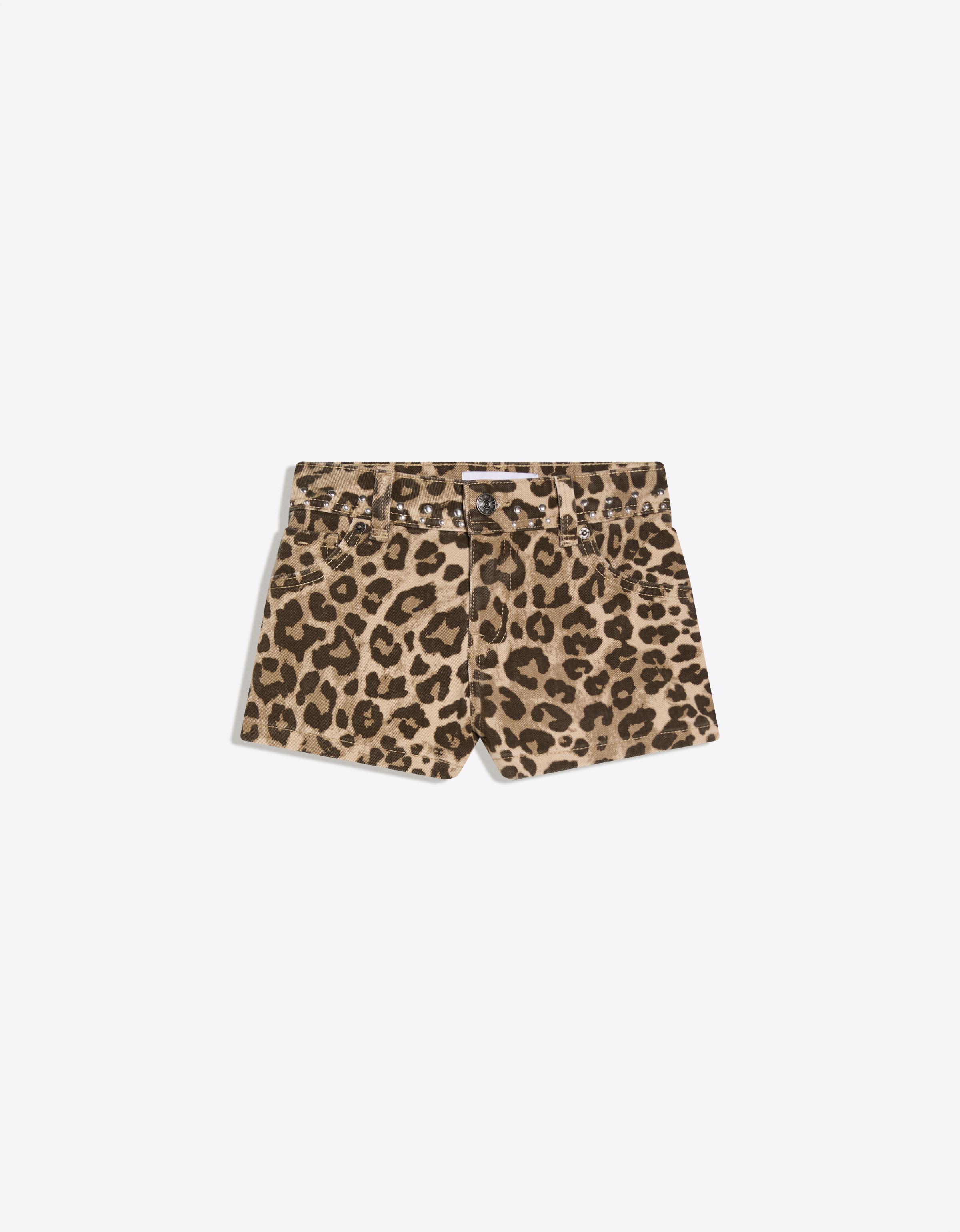 Studded twill shorts — Sand