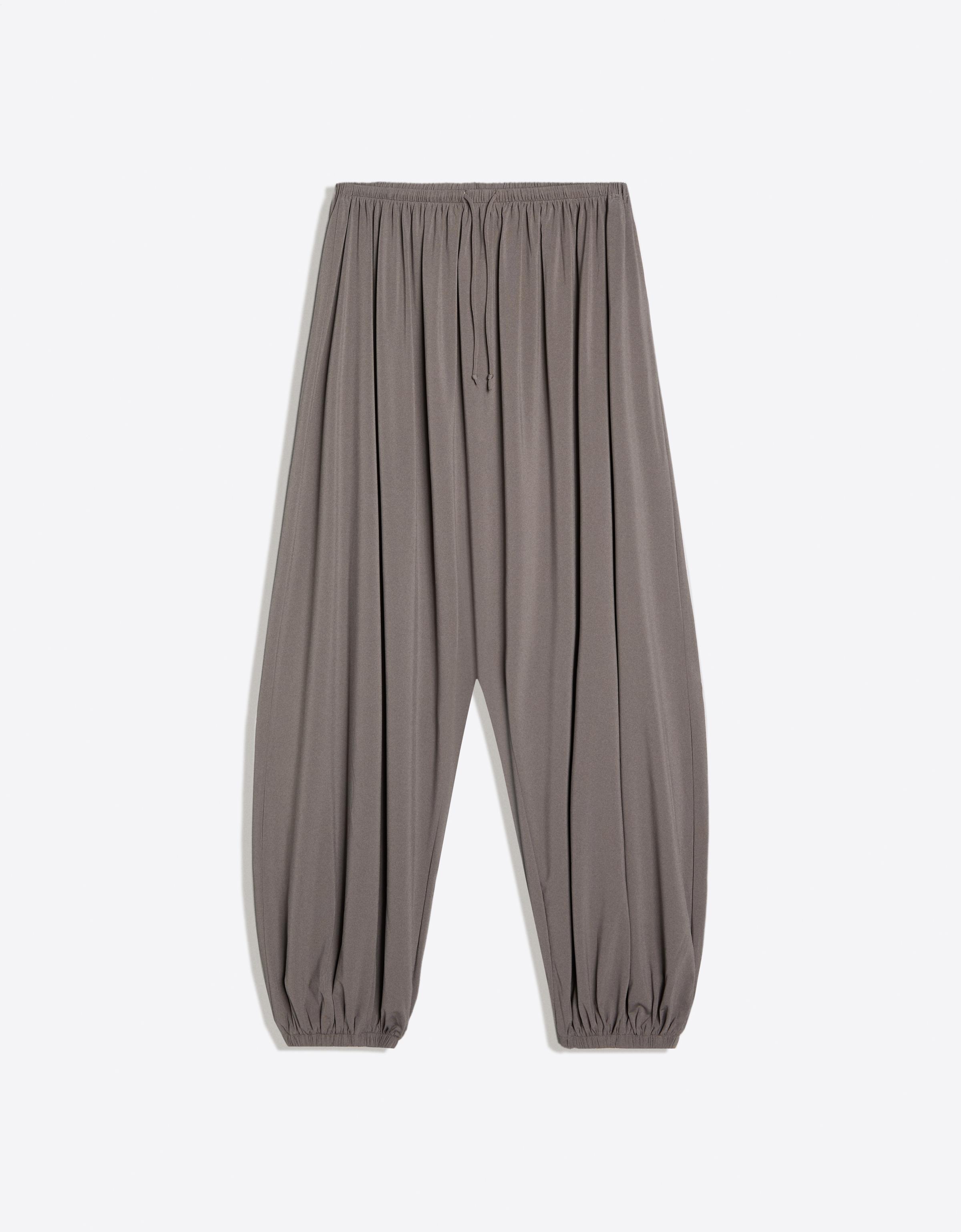 Bershka Pantalón Bombacho Fluido Mujer Visón