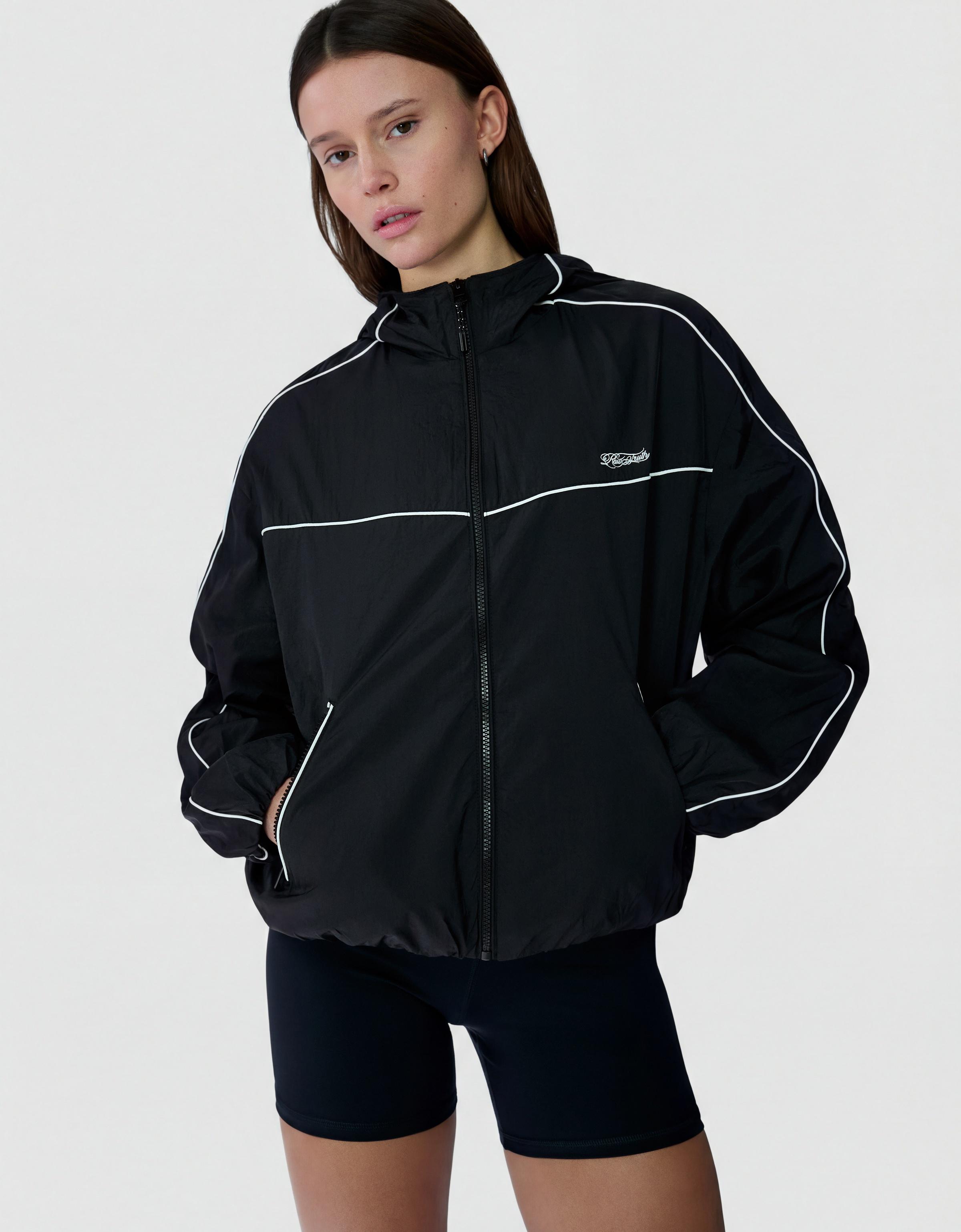 Technical hooded jacket — Black