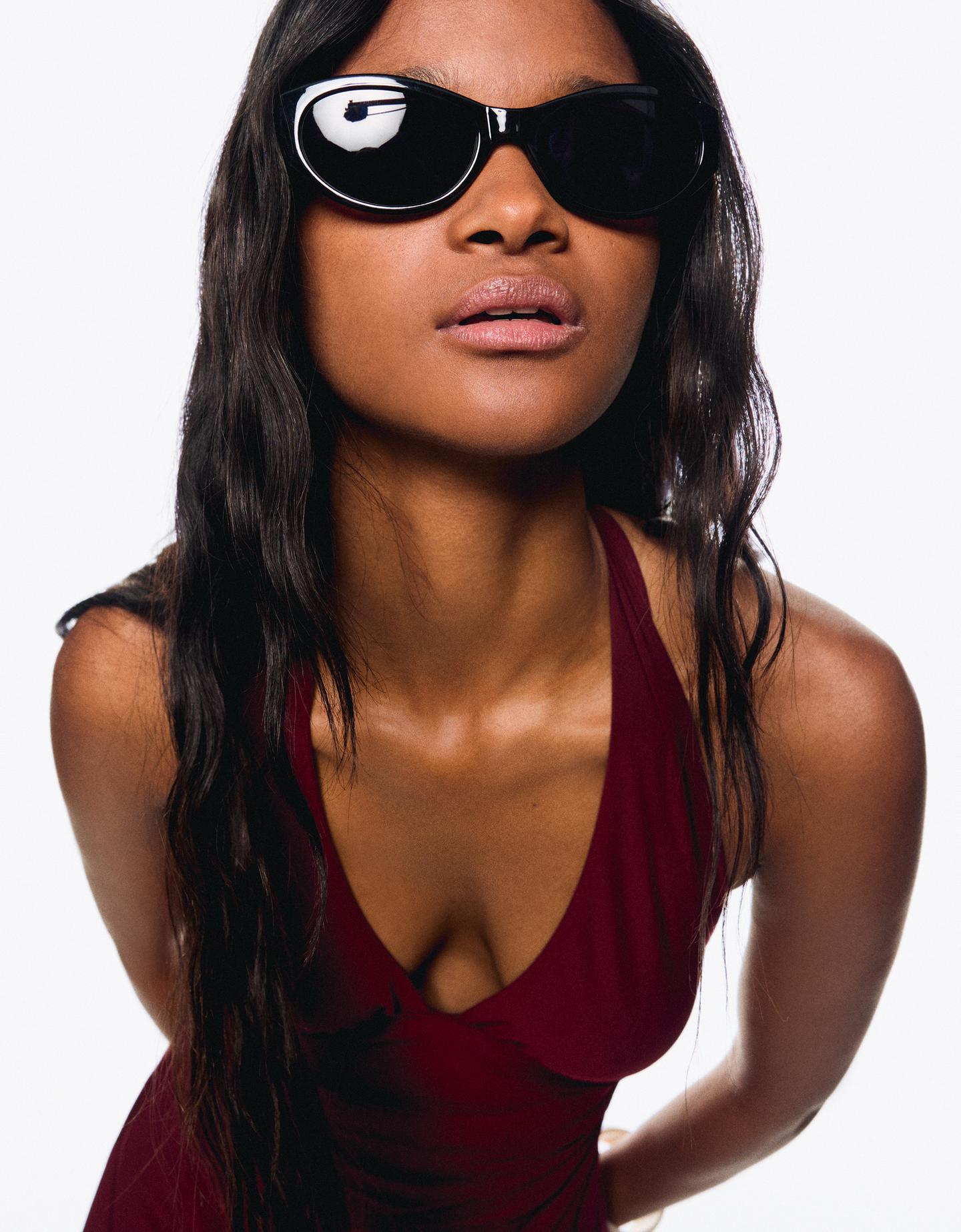 Bershka Gafas Sol Pasta Cat Eye Mujer Negro