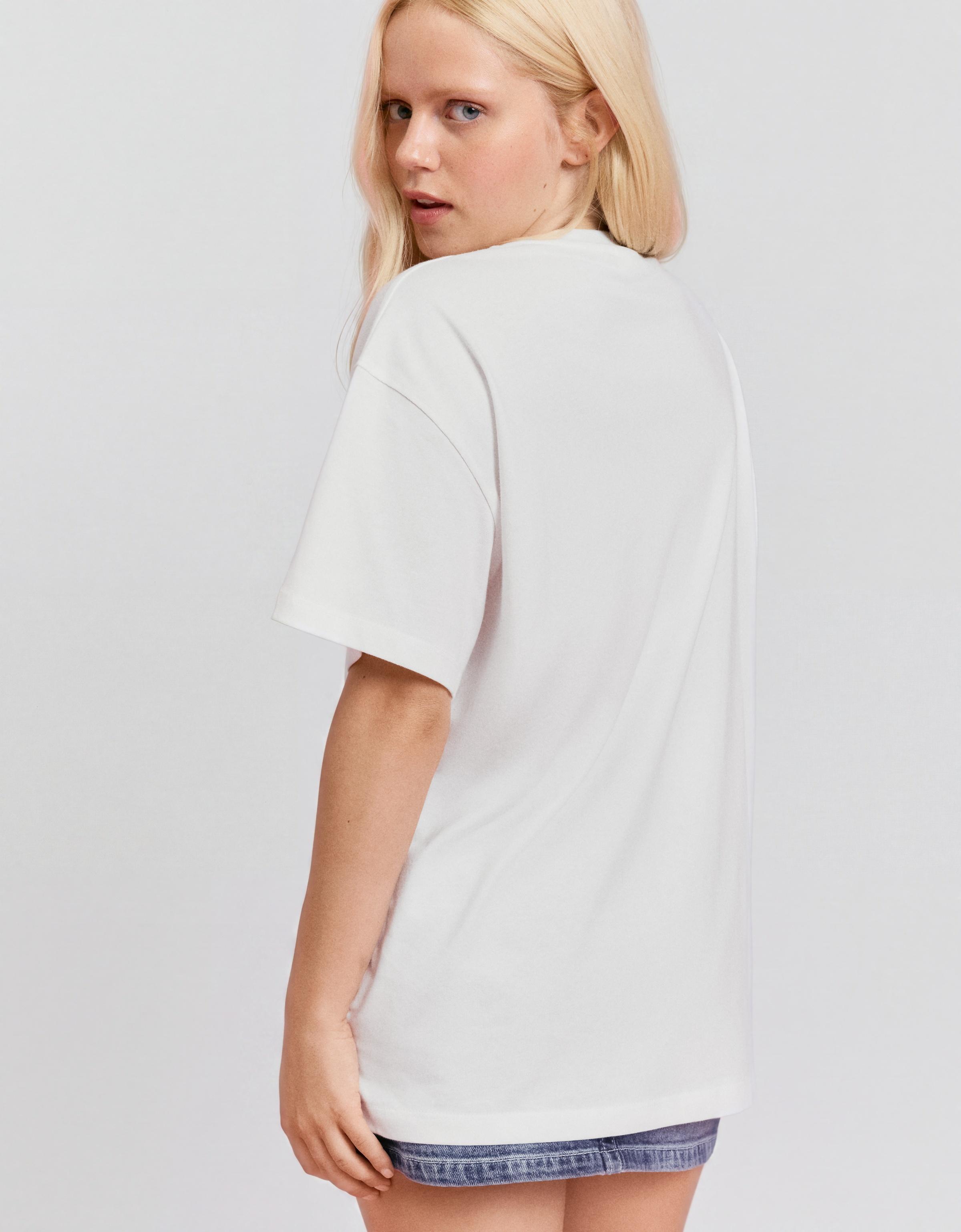 Oversize short sleeve BARBIE print T-shirt — Cream