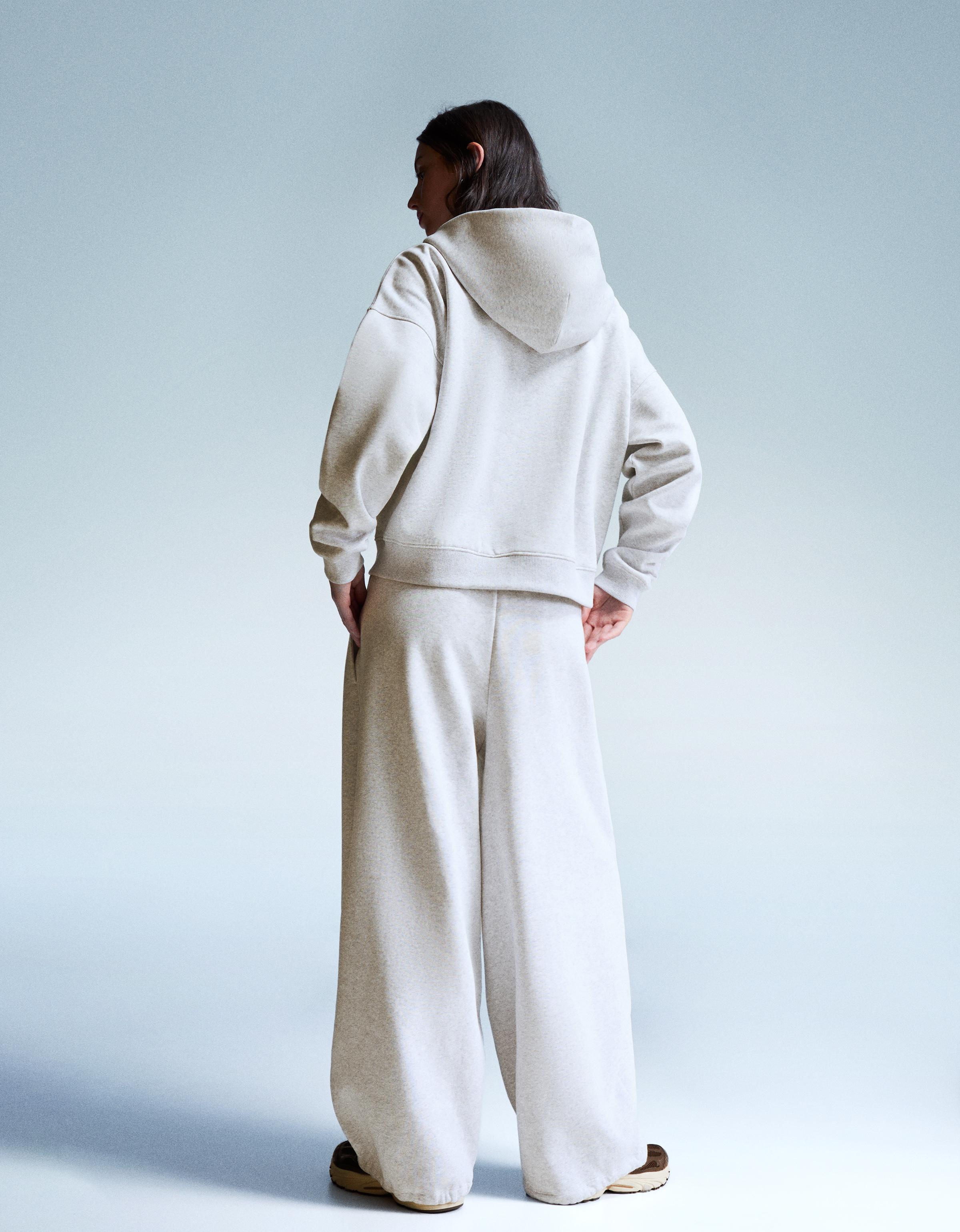 Kapüşonlu oversize fermuarlı sweatshirt - Görsel 62