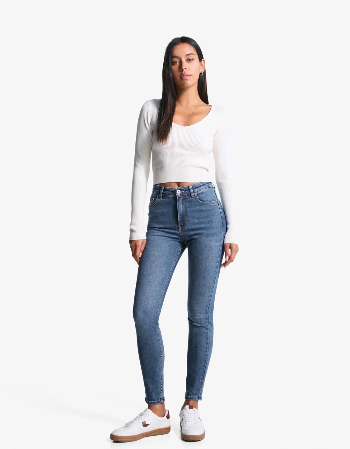 Super high-waist soft skinny jeans