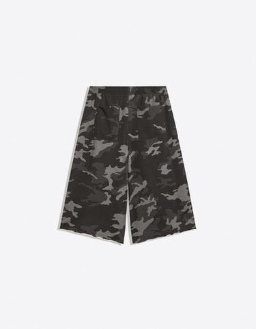 Long plush Bermuda shorts with print — Dark grey 6