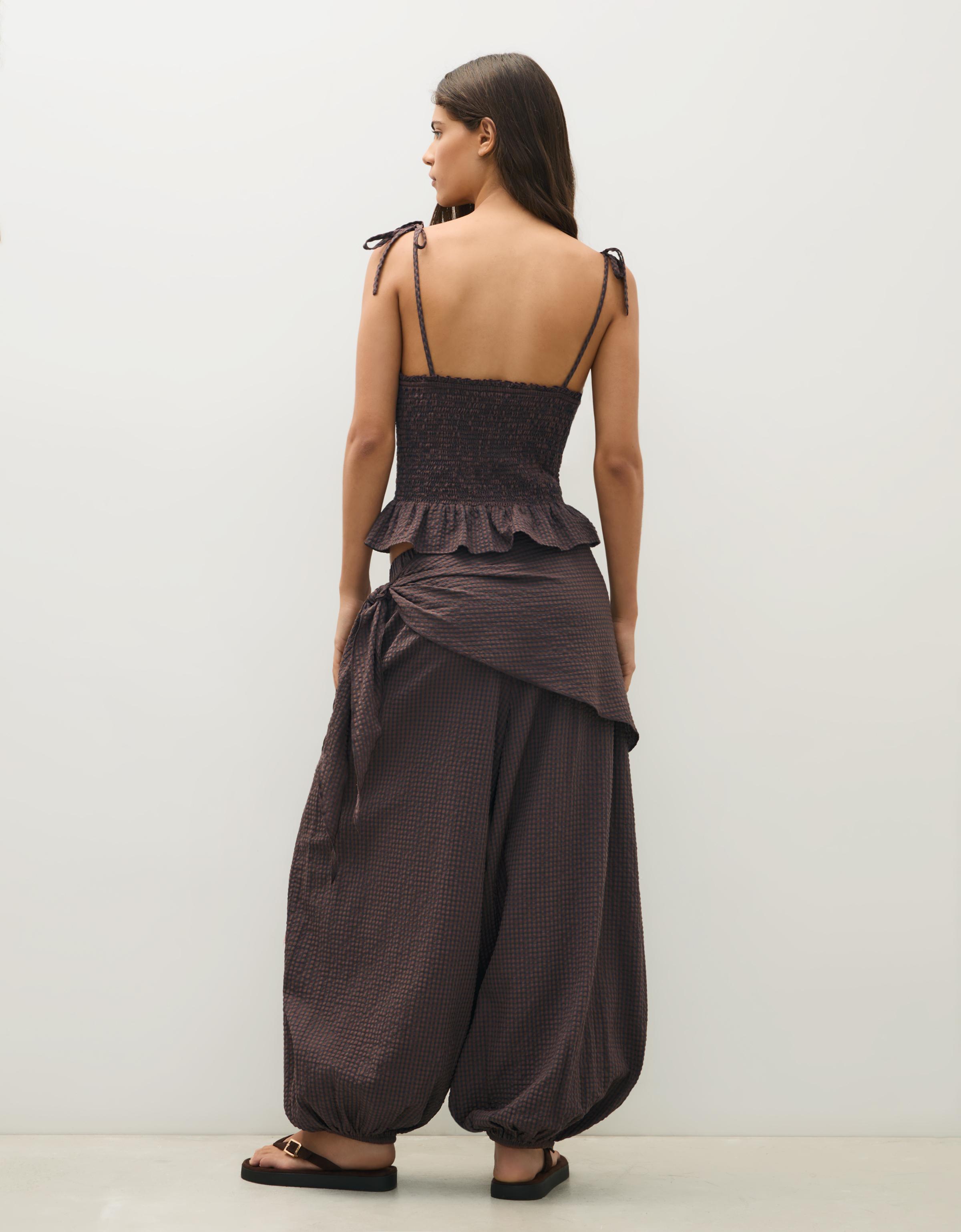 Scarf print sarouel trousers — Brown