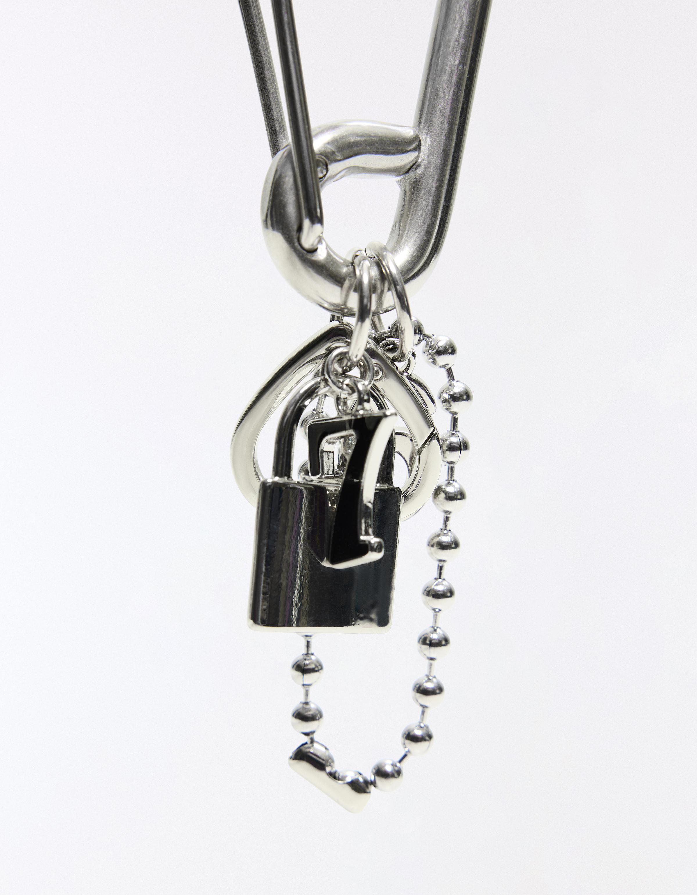 Padlock key ring — Silver