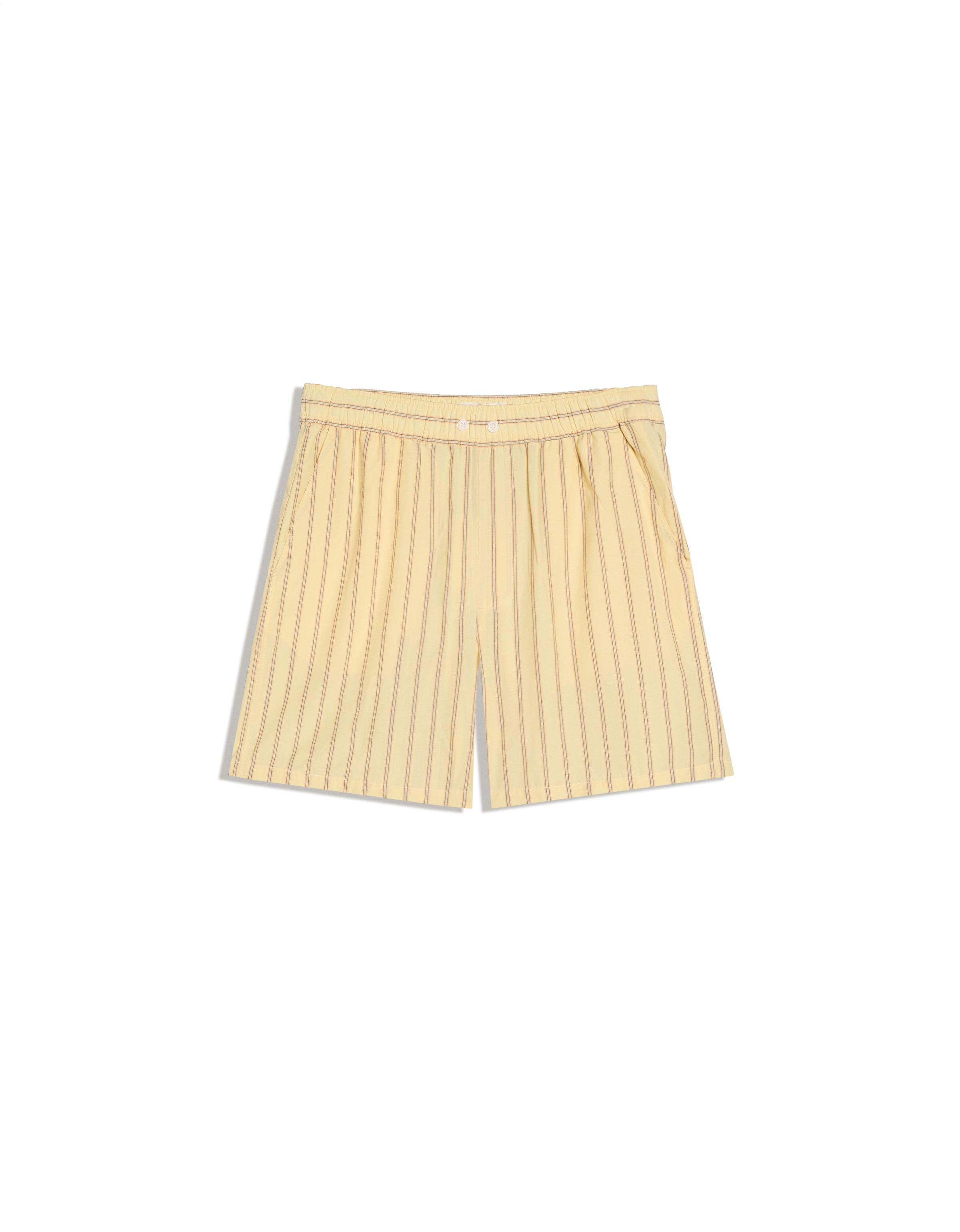 Elastic waist stripe Bermuda shorts