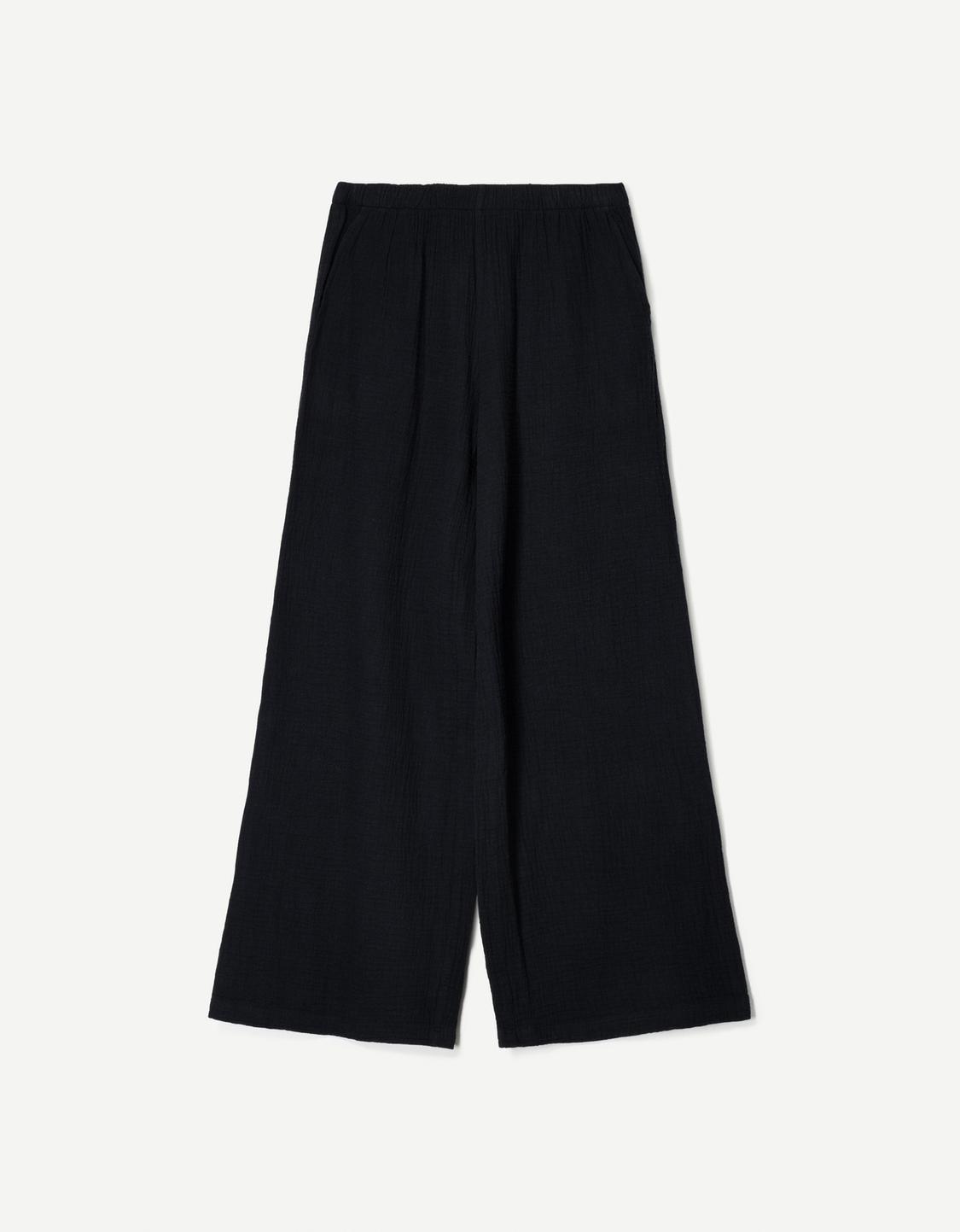 Wide-leg rustic trousers