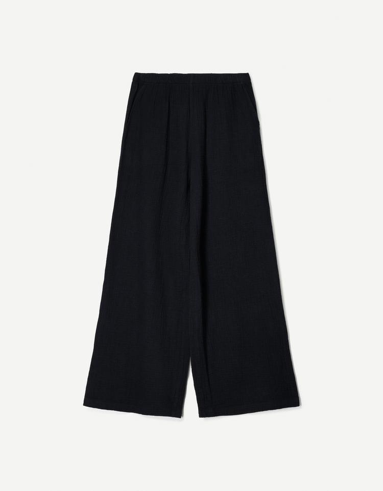 Çift taraflı rustik wide leg pantolon