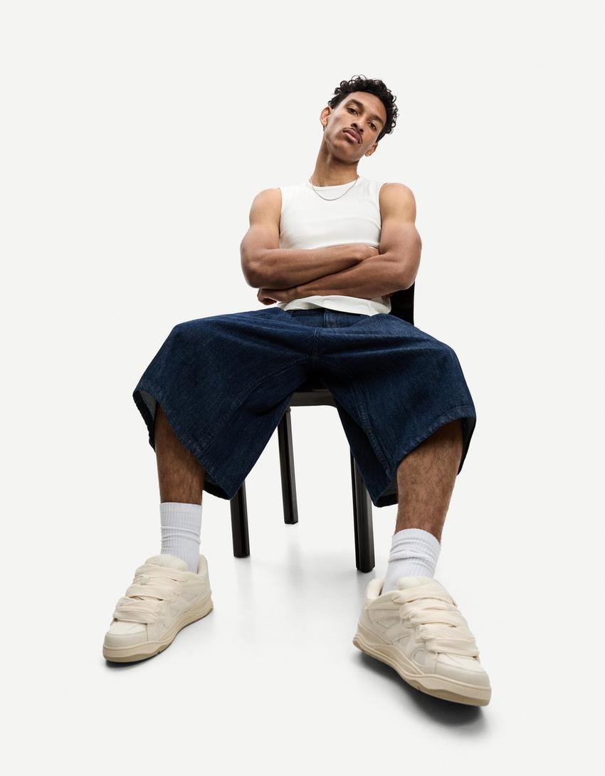 Sneakers multi-couches style skate-Blanc-1