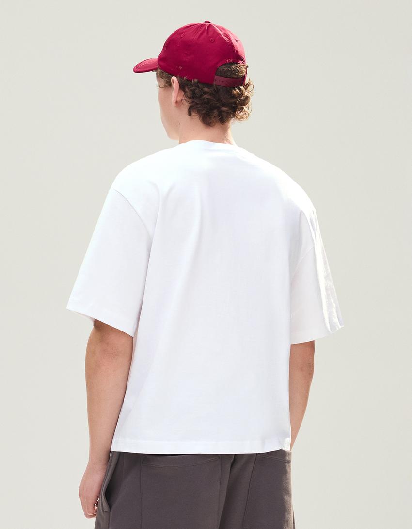 Boxy short sleeve T-shirt-White
