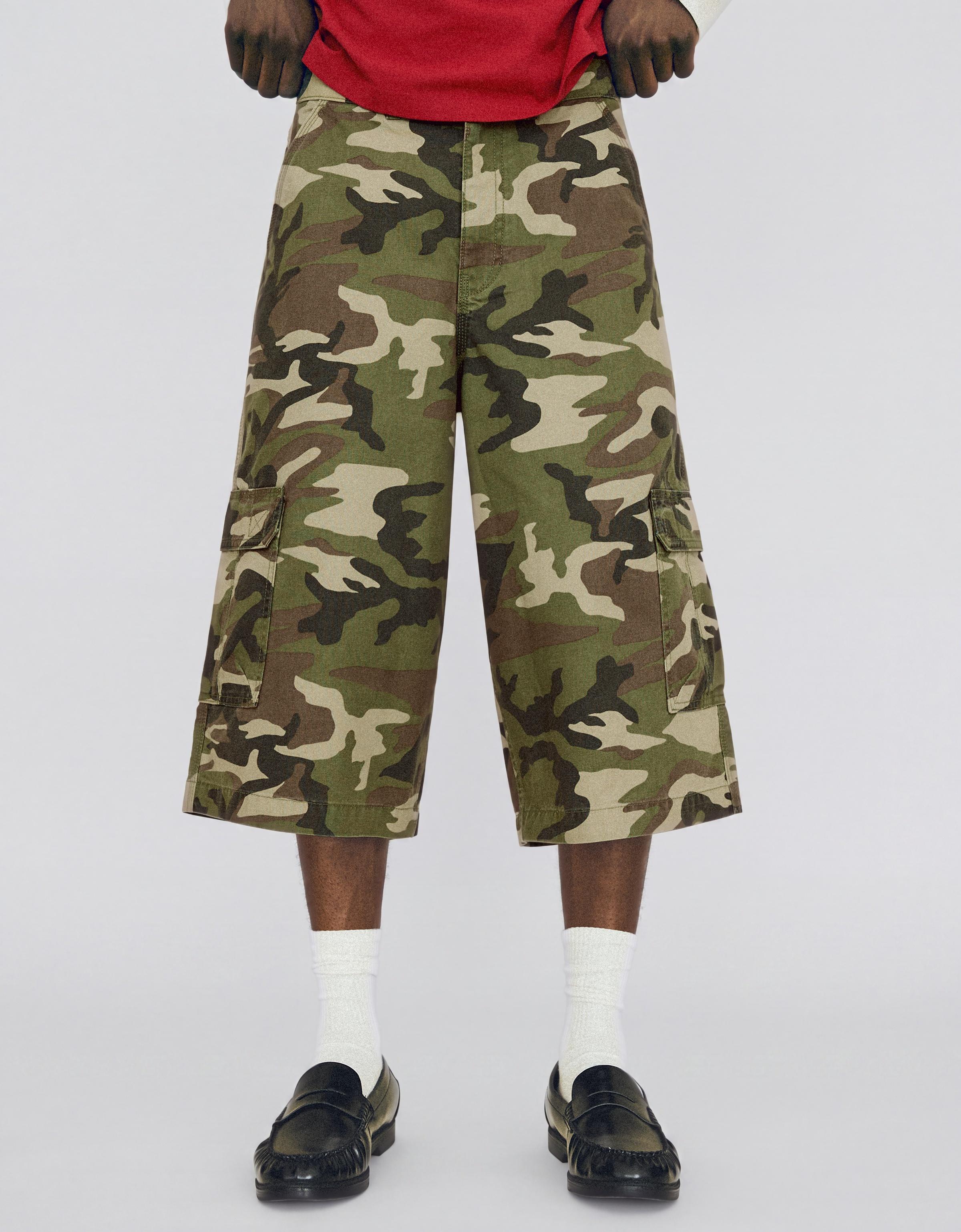 Barrel-leg jorts — Khaki