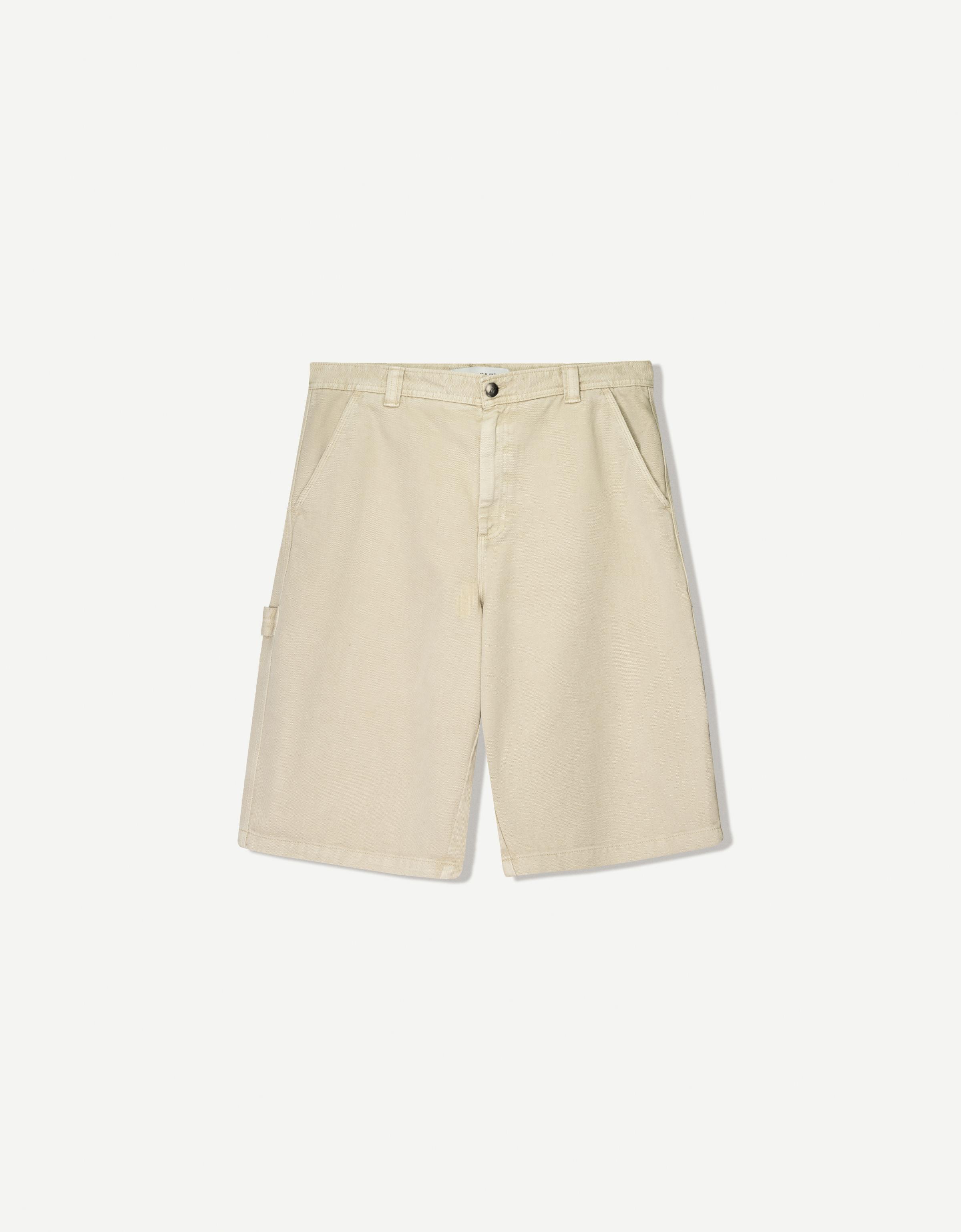 【SATIIIZ】Nenser Carpenter Bermuda Pants Lapin Carpenter Bermuda Denim Pants - satiiiz
