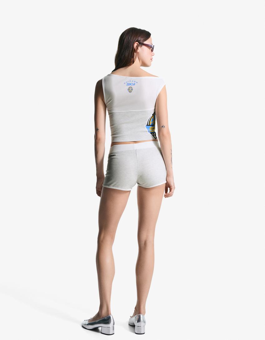 WNBA mouwloos asymmetrisch T-shirt-Grijs