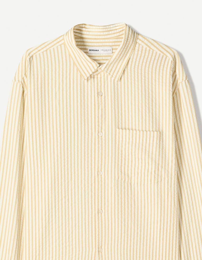Striped long sleeve shirt-Yellow