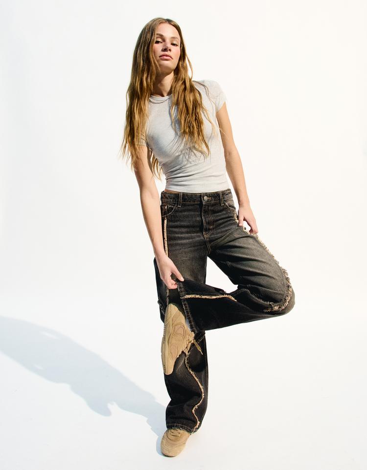 Saçaklı baggy jean