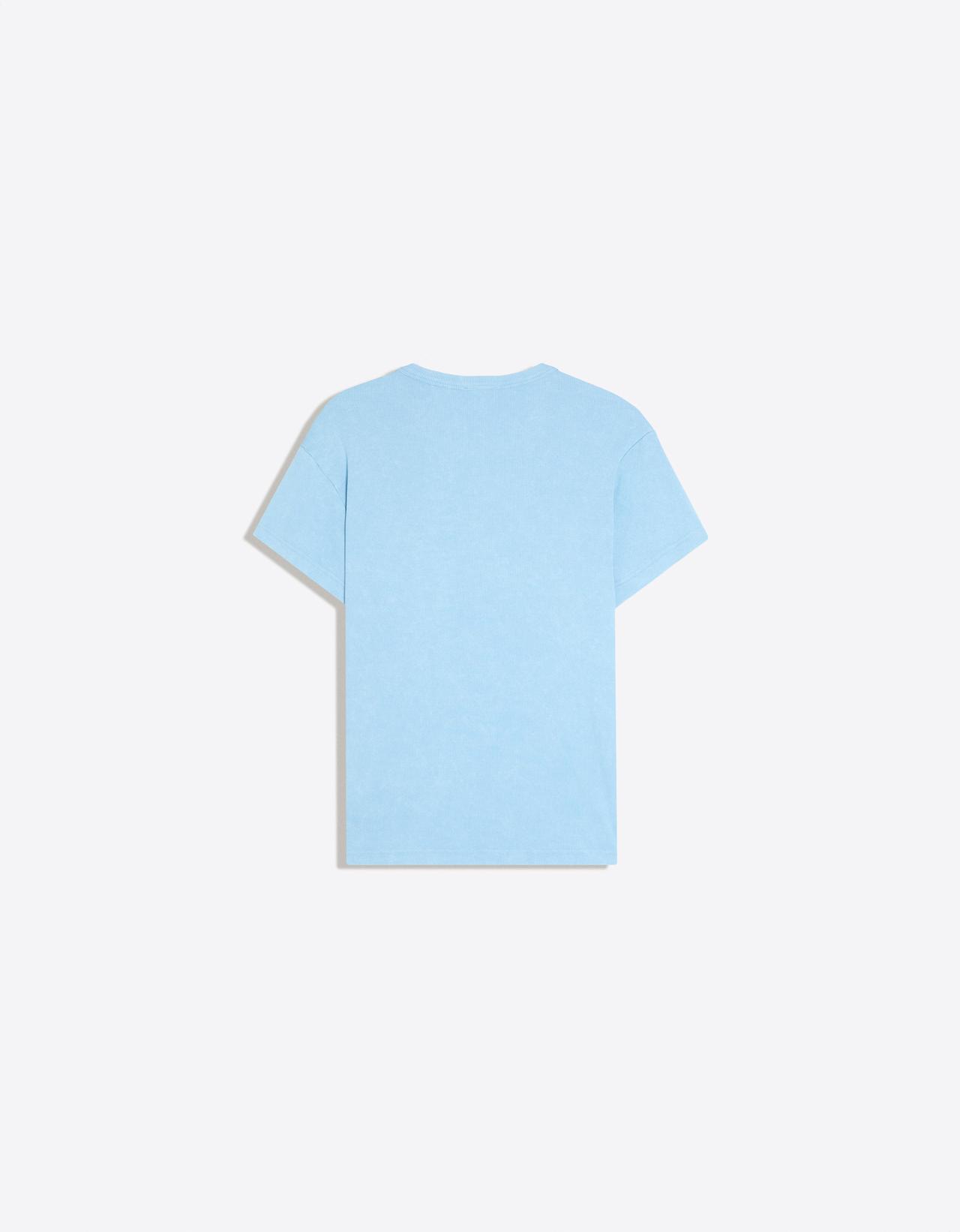 Short sleeve slim fit badge T-shirt — Blue